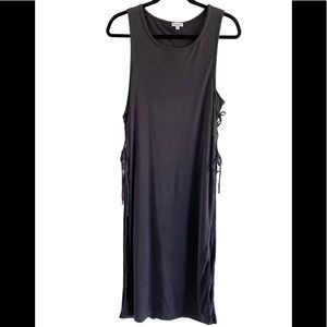 Splendid tank midi dress with side lace up